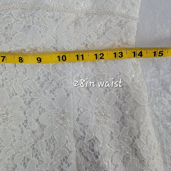David's Bridal Michaelangelo White Wedding Gown Attached Train Size 4 NWT - Picture 13 of 16